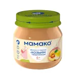 Мамако пюре с козьим творогом, пюре, 80 г, 1 шт, яблоко + персик фото