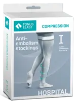 Tonus Elast Hospital Чулки компрессионные антиэмболические, 1 класс компрессии, р. 3, пара, 1 шт, белого цвета, рост 158-170 см, арт. 0403 фото