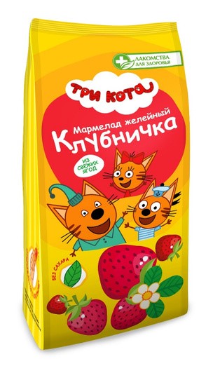 Три кота Мармелад желейный, 105 г, 1 шт, клубника фото