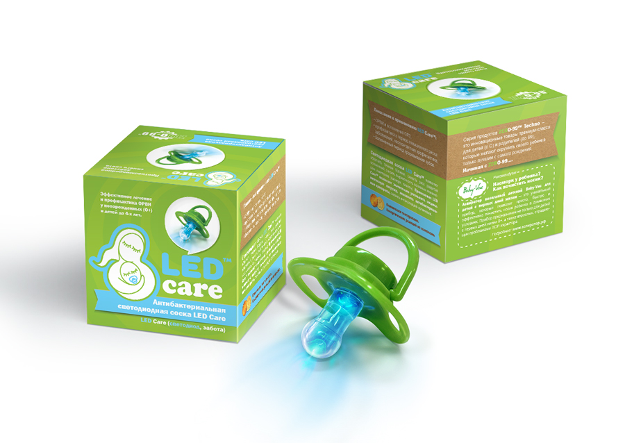 Led care Соска светодиодная антибактериальная, 1 шт. фото