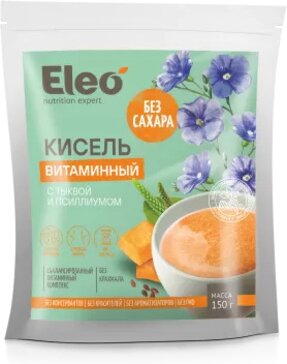 Eleo Кисель витаминный, 150 г, 1 шт, с тыквой и псиллиумом фото
