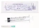 Шприц Vogt Medical 3-х компонентный, 20 мл, шприц в комплекте с иглой, 1 шт, 21G (0.80х40) фото 