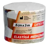 Lauma Бинт эластичный медицинский, 8 см х 3 м, 1 шт, с двумя фиксаторами, высокой растяжимости фото