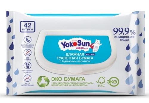 YokoSun Детская влажная туалетная бумага, 42 шт. фото