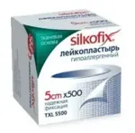 Silkofix Лейкопластырь фиксирующий, 5 см х 500 см, пластырь медицинский, 1 шт, тканевая основа фото
