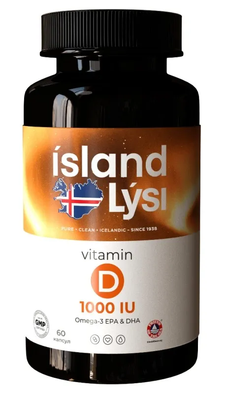 Lysi Омега-3 c витамином D, 1000 МЕ, капсулы, 60 шт. фото