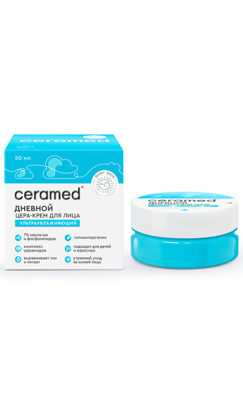 Ceramed Цера-крем для лица дневной ультраувлажняющий Baby Skin, крем, 50 мл, 1 шт. фото
