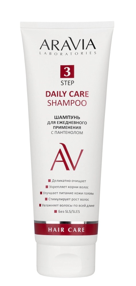 Aravia Laboratories Шампунь для ежедневного применения с пантенолом, шампунь, 250 мл, 1 шт. фото
