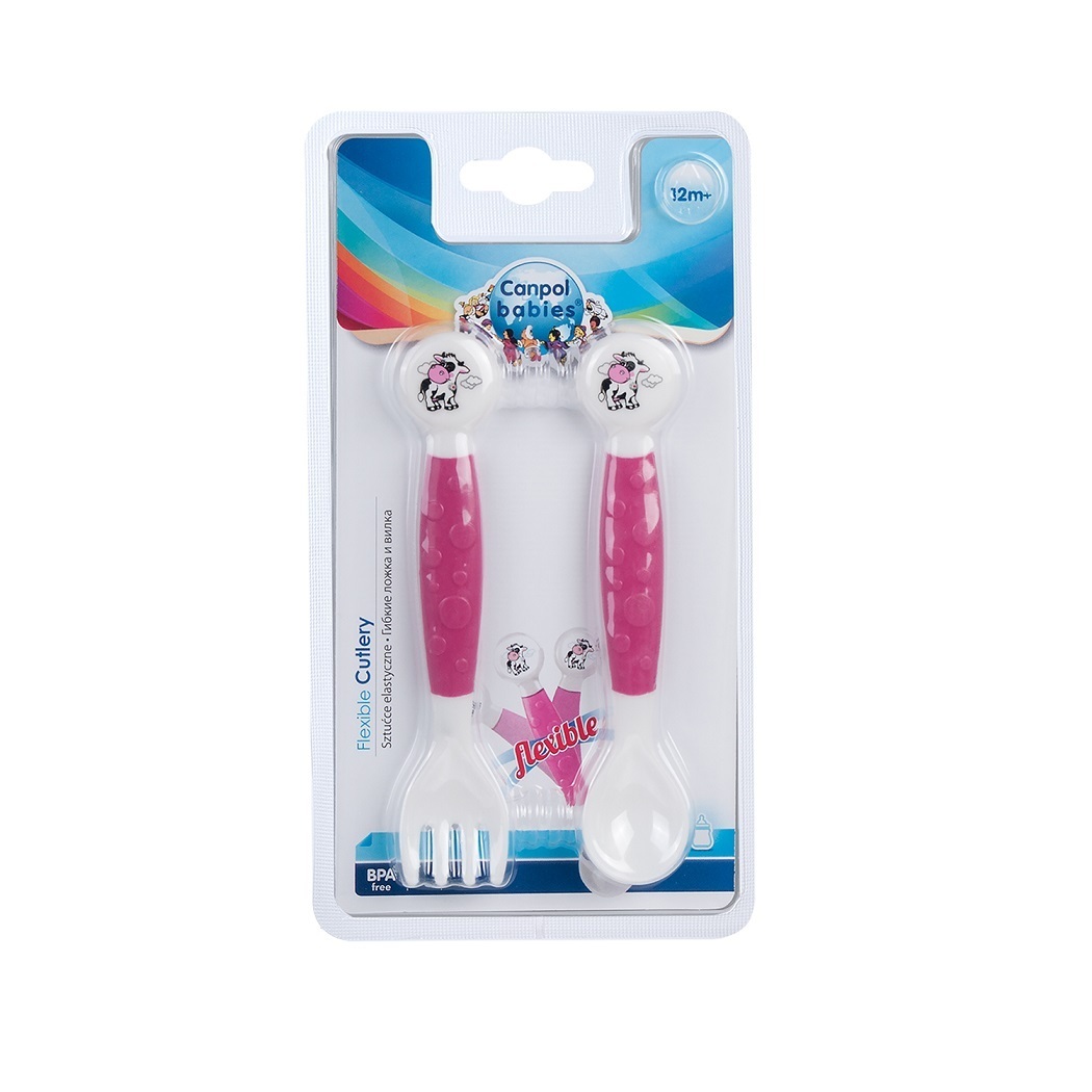Canpol Набор Вилка и ложка гибкие, 1 шт, цвет в ассортименте, 12+ мес, арт. 56/580 фото