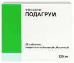 Подагрум, 120 мг, таблетки, покрытые пленочной оболочкой, 28 шт. фото 