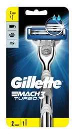 Gillette Mach3 Turbo Станок для бритья, 1 шт, с 2 сменными кассетами фото