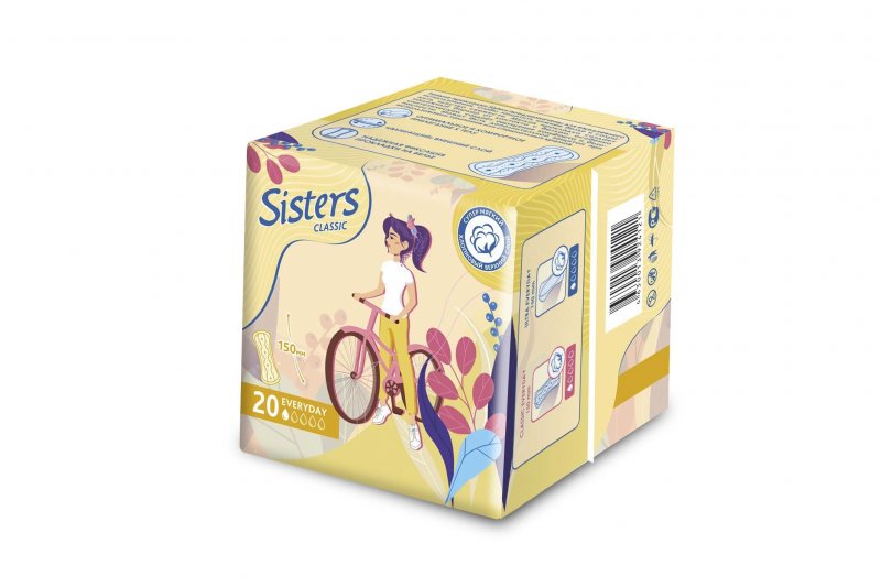 Sisters Classic Прокладки женские гигиенические, прокладки ежедневные, 20 шт, 1 капля фото
