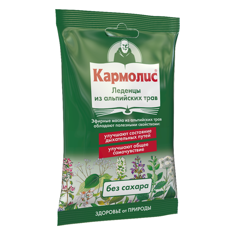 Кармолис Леденцы без сахара, 4.16 г, леденцы, 75 г, 1 шт, альпийские травы фото