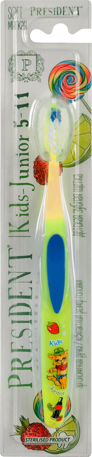 PresiDENT Kids-Junior зубная щетка, щетка зубная, 1 шт, мягкая фото