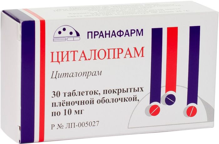 Циталопрам, 10 мг, таблетки, покрытые пленочной оболочкой, 30 шт. фото