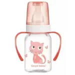 Canpol Cute animals Бутылочка с узким горлышком, ручками и силиконовой соской, 120 мл, 1 шт, цвет в ассортименте, 3+ мес, арт. 11/823 фото 3