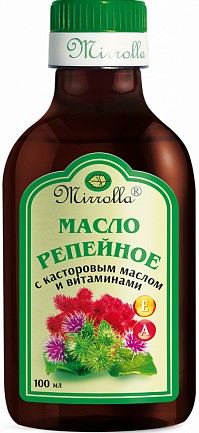Mirrolla Репейное масло с касторовым маслом и витаминами, масло косметическое, 100 мл, 1 шт. фото