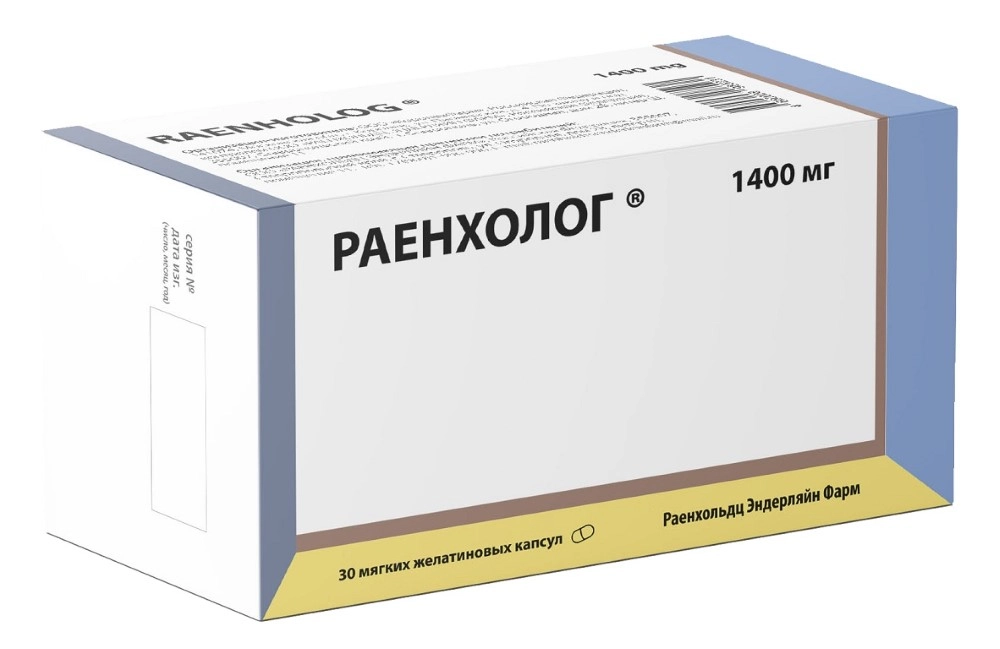 Раенхолог, 1400 мг, капсулы, 30 шт. фото
