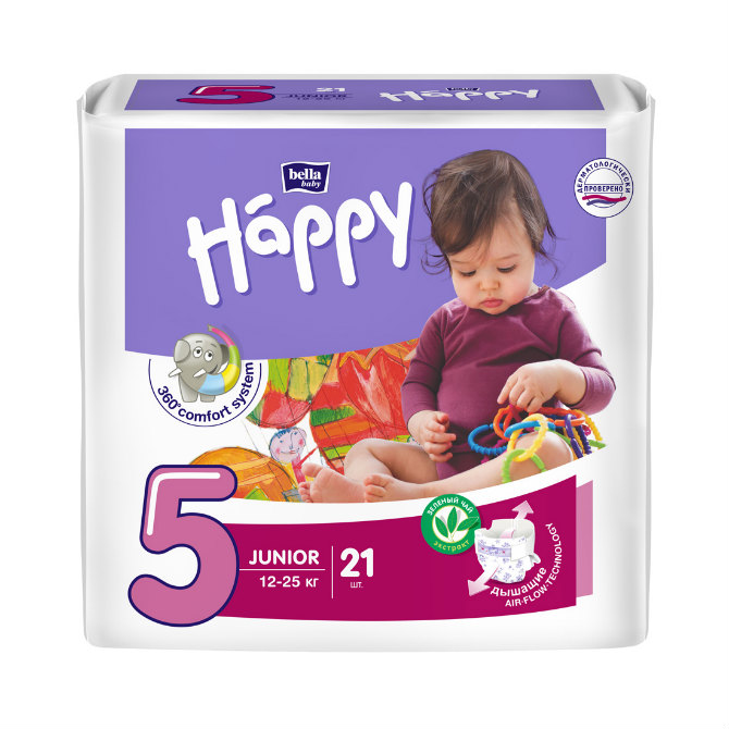 Bella Baby Happy Junior Подгузники детские, р. 5, 21 шт, 12-25 кг фото