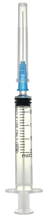 SFM Шприц инъекционный одноразовый 3-х компонентный, 2 мл, шприц в комплекте с иглой, 1 шт, 23G (0.6х32) фото