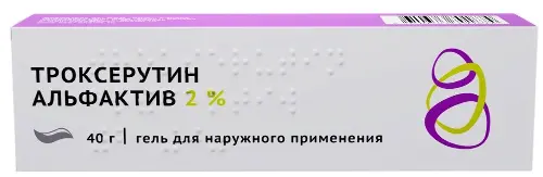 Троксерутин альфактив, 2%, гель для наружного применения, 40 г, 1 шт. фото