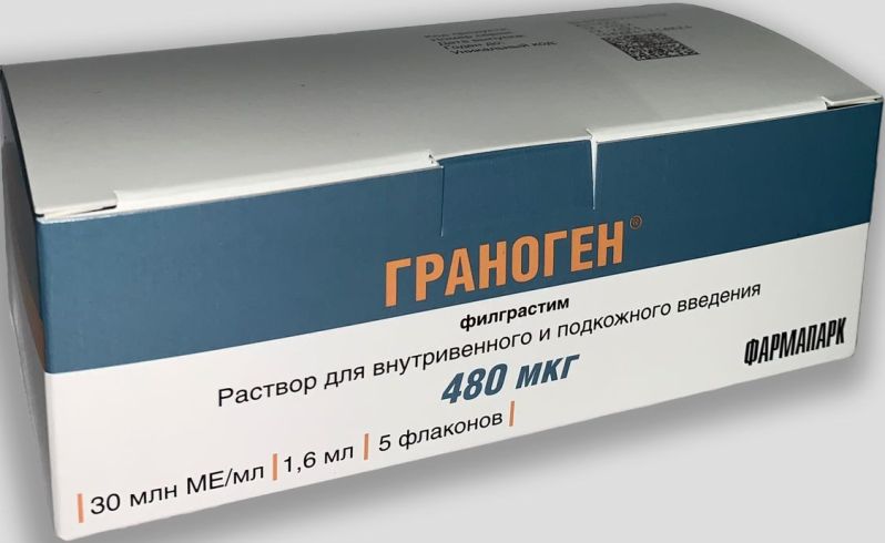 Граноген, 300 мкг/мл, раствор для внутривенного и подкожного введения, 1.6 мл, 5 шт. фото