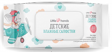 Little hands Салфетки влажные детские антибактериальные, салфетки влажные, 80 шт. фото