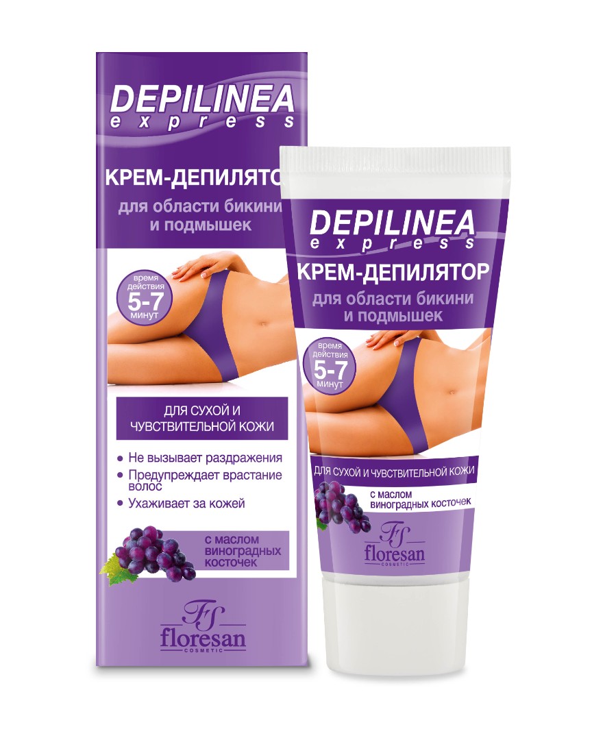 Floresan Depilinea, крем-депилятор, 50 мл, 1 шт, для области бикини и подмышек, Ф-503 фото