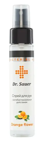 Dr Sauer Спрей для рук антибактериальный, 75%, спрей для местного применения, 60 мл, 1 шт, Оrange Flower фото