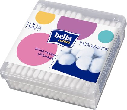 Bella Cotton Ватные палочки, ватные палочки в боксе, 100 шт. фото