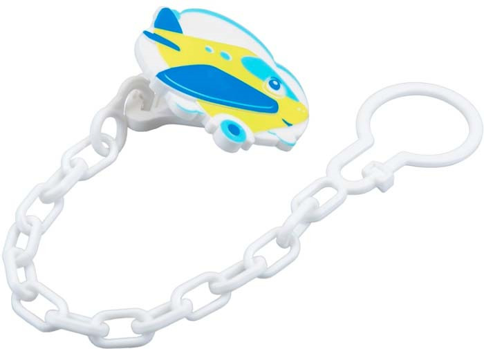 Курносики прищепка для пустышки с цепочкой Самолетик, 1 шт, в ассортименте, арт. 19586 фото