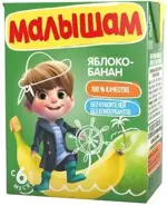 Фрутоняня малышам нектар, сок, 200 мл, 1 шт, яблоко + банан, с мякотью фото 