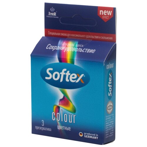 Презервативы Softex Colour цветные, презерватив, 3 шт. фото