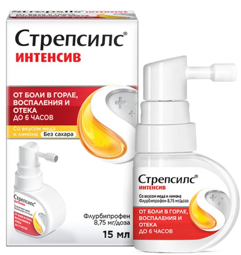 Стрепсилс Интенсив, спрей дозированный, 15 мл, 1 шт, мед + лимон фото