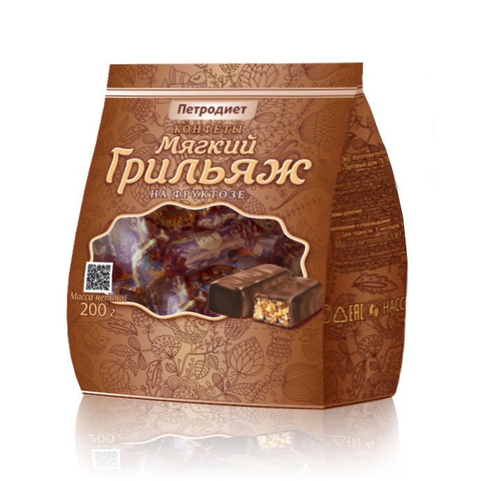 Конфеты Мягкий Грильяж на фруктозе, 200 г, 1 шт. фото