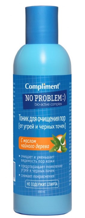 Compliment No Problem Тоник для очищения пор с маслом чайного дерева, тоник для лица, 200 мл, 1 шт. фото