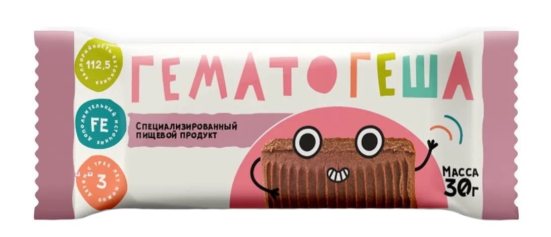 Гематогеша, пастилки жевательные, 30 г, 1 шт. фото