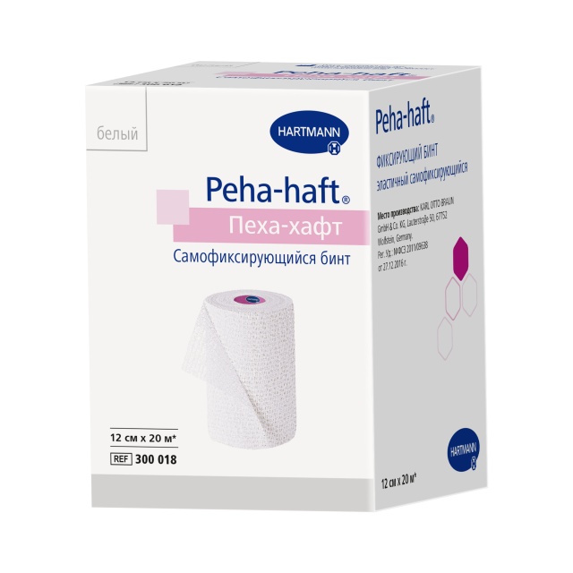 Peha-haft Бинт самофиксирующийся, 12 см x 20 м, 1 шт, белый фото