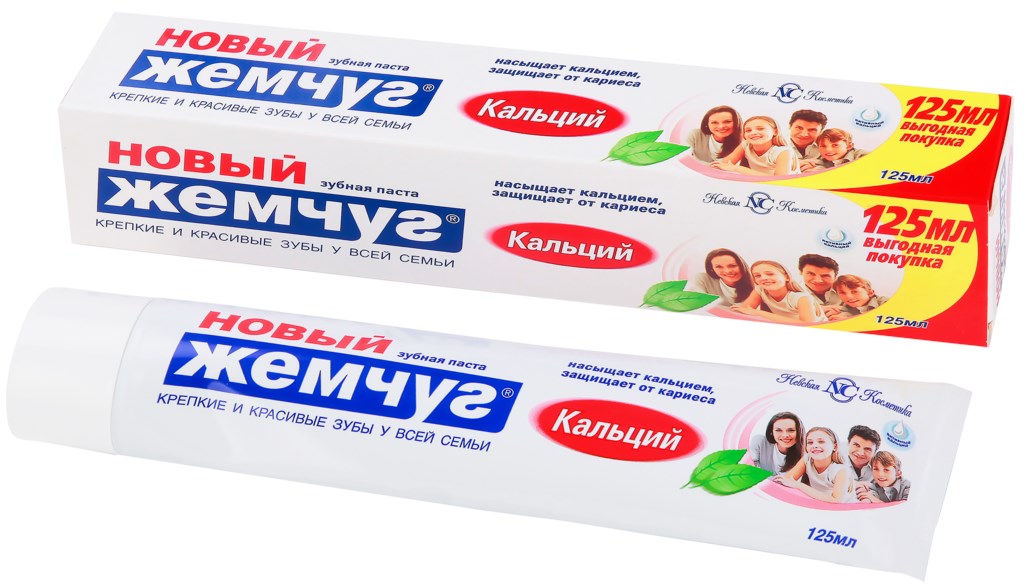 Новый Жемчуг Зубная паста Кальций, зубная паста, 125 мл, 1 шт. фото