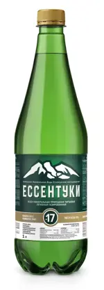 Вода минеральная Ессентуки-4, лечебно-столовая газированная вода, 1 л, 1 шт, в пластиковой бутылке фото
