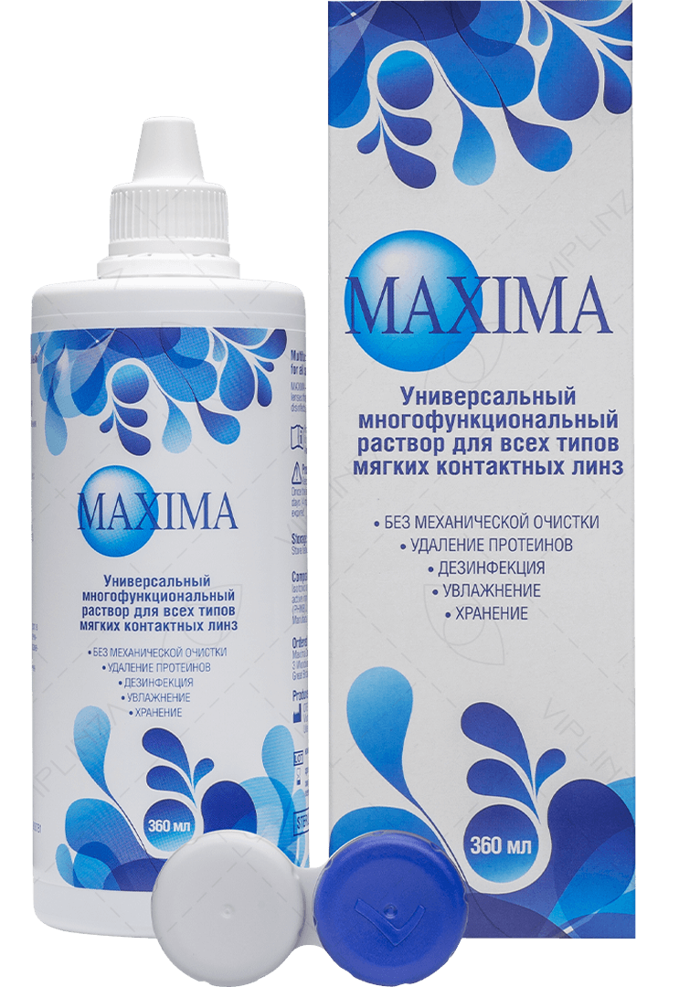 Maxima для ухода за линзами, раствор для обработки и хранения мягких контактных линз, 360 мл, 1 шт. фото