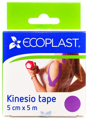 Ecoplast Kinesio tape, 5 см х 5 м, кинезио тейп, 1 шт, фиолетовый фото