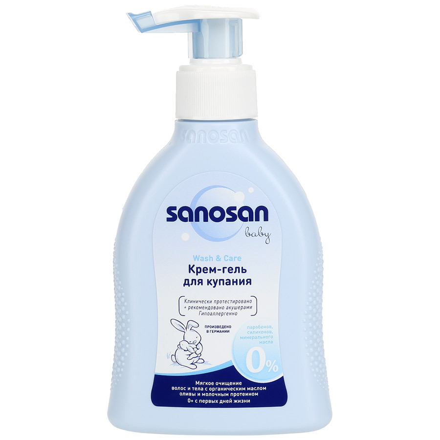 Sanosan baby Крем-гель для купания с дозатором, 200 мл, 1 шт. фото