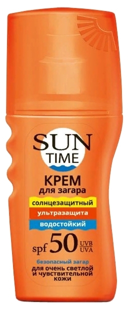 Sun Time Крем для загара Ультразащита, крем, 150 мл, 1 шт, SPF50+, для чувствительной кожи фото