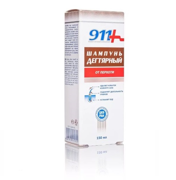 911 Ваша служба спасения Шампунь Дегтярный, шампунь, 150 мл, 1 шт, против перхоти фото