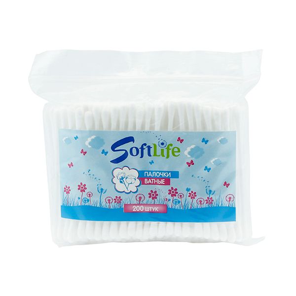 СофтЛайф Ватные палочки, ватные палочки в пакете, 200 шт. фото