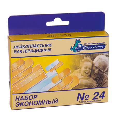 С-Пласт Набор Экономный Пластырь бактерицидный, пластырь медицинский, 24 шт. фото