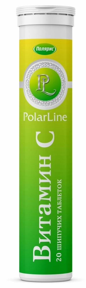 Polarline Витамин C, 900 мг, таблетки шипучие, 20 шт, лимон фото
