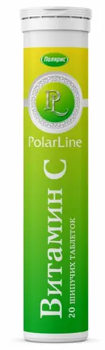 Polarline Витамин C, 900 мг, таблетки шипучие, 20 шт, лимон фото