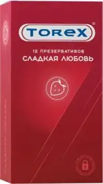 Torex сладкая любовь со вкусом клубники, презервативы, 12 шт. фото
